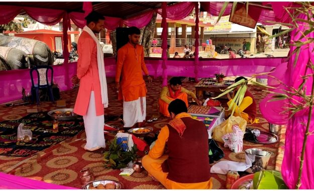 नौतनवा: भगवान श्री परशुराम मंदिर का प्राण प्रतिष्ठा कार्यक्रम आज से शुरू