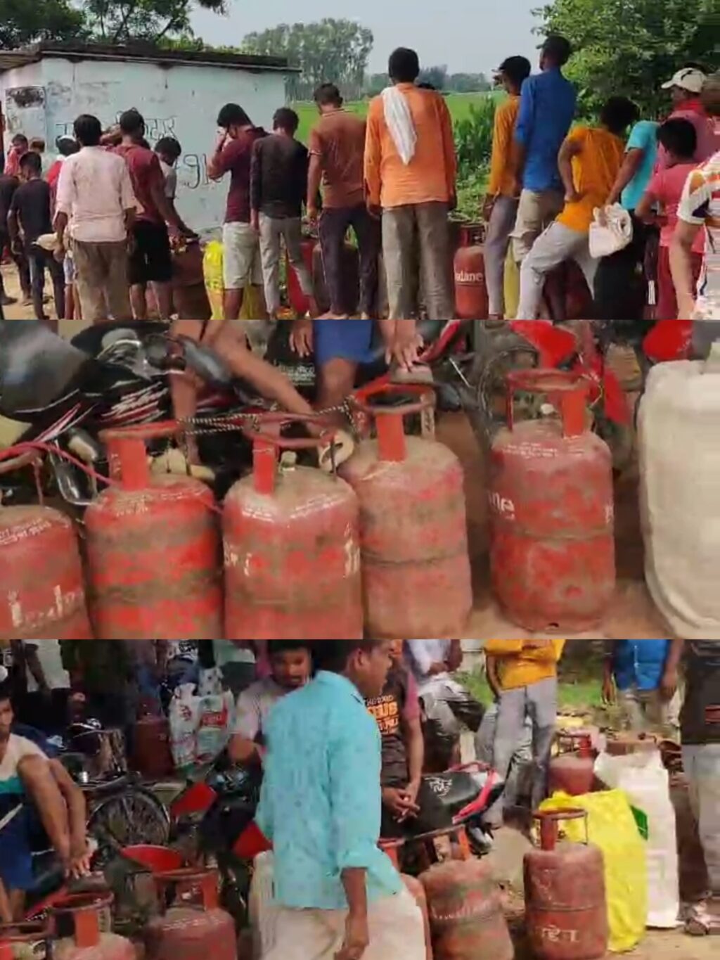 रसोई गैस की भारी किल्लत से जनता बेहाल, नौतनवा और सोनौली में लंबी कतारें