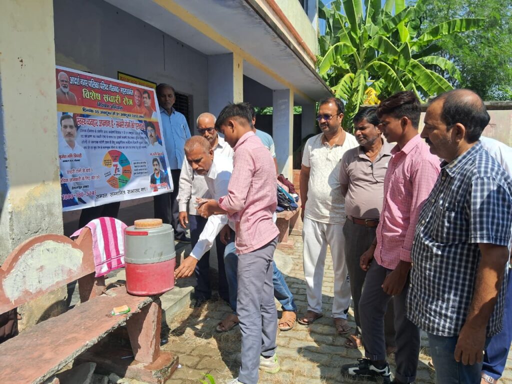 चेयरमैन नौतनवा ने बच्चों को सिखाया हाथ धोना, संचारी रोगों से बचाव का दिया मंत्र
