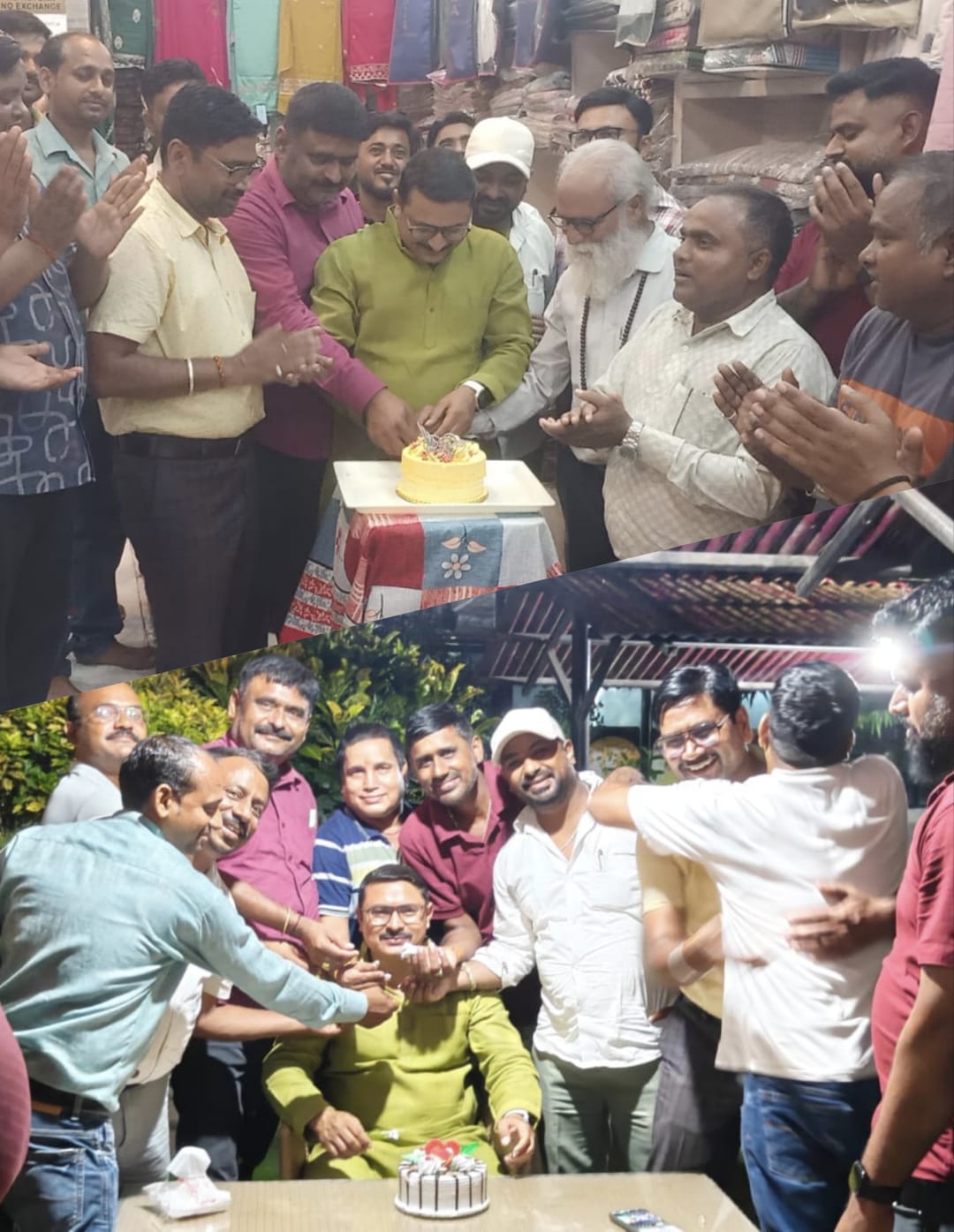 सोनौली में व्यापारियों ने धूमधाम से मनाया युवा नेता बैजू यादव का जन्मदिन