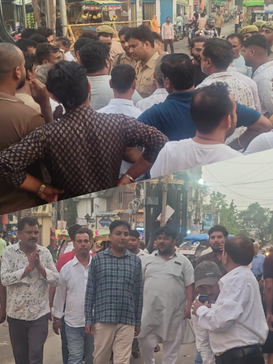 गांधी चौक पर पुलिस ने रोकी श्रद्धांजलि सभा, युवाओं ने मंदिर में जलाए कैंडल भरत तिवारी को दी श्रद्धांजलि