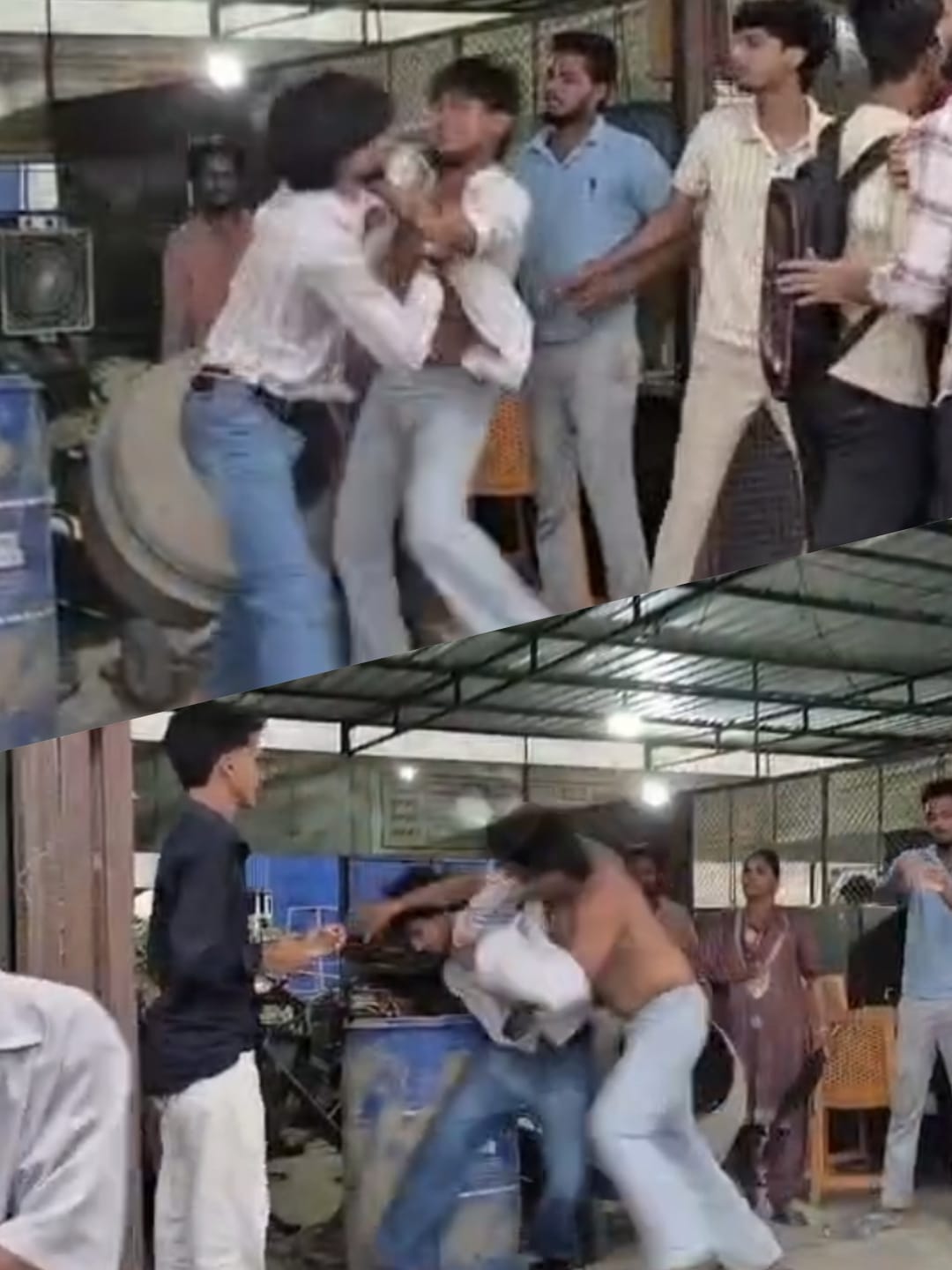 प्रेमिका के लिए बवाल: चौराहे पर भिड़े दो युवक, सड़क पर चले जमकर लात-घूंसे