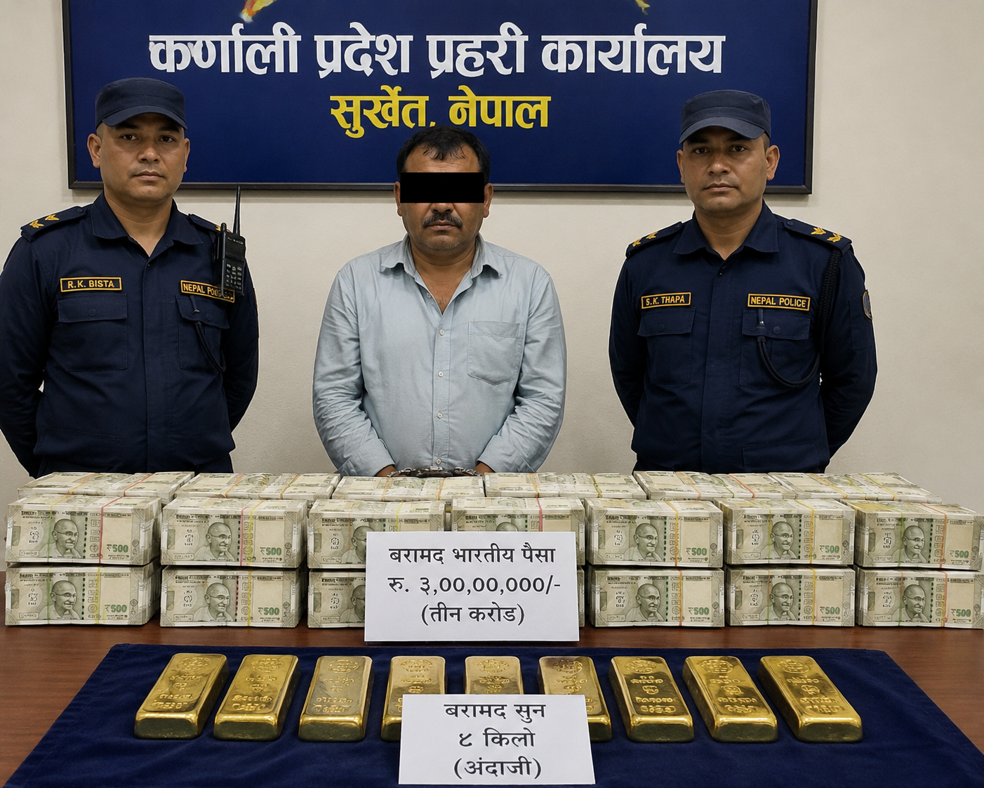 राष्ट्रीय स्वतंत्र पार्टी के नेता सुर्खेत में 3 करोड़ भारतीय रुपये और 8 किलो सोने के साथ गिरफ्तार