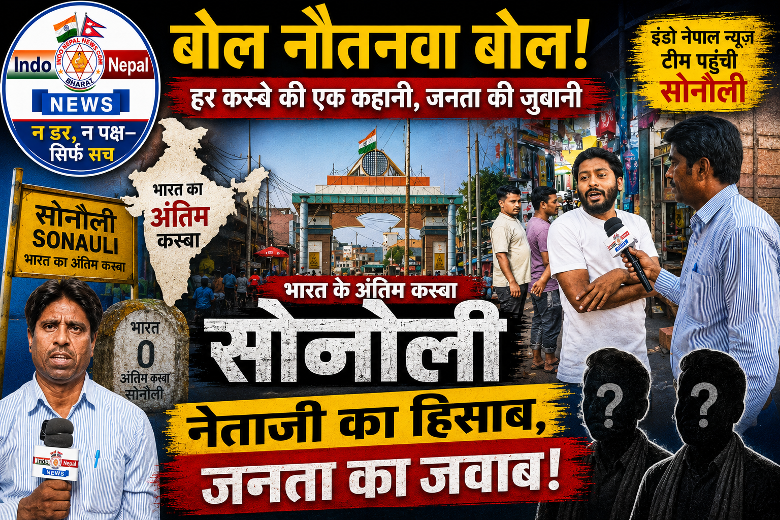 बोल नौतनवा बोल: नेताजी का हिसाब, देखें जनता का जवाब —सोनौली पहुंची इंडो नेपाल न्यूज़ की टीम।